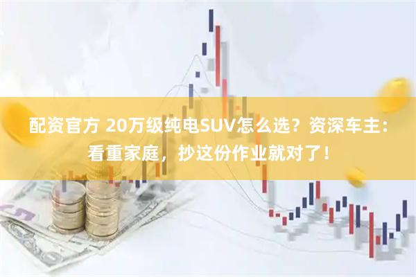 配资官方 20万级纯电SUV怎么选？资深车主：看重家庭，抄这份作业就对了！