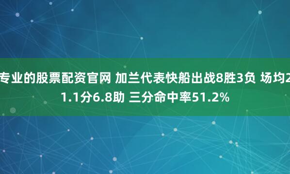 专业的股票配资官网 加兰代表快船出战8胜3负 场均21.1分6.8助 三分命中率51.2%