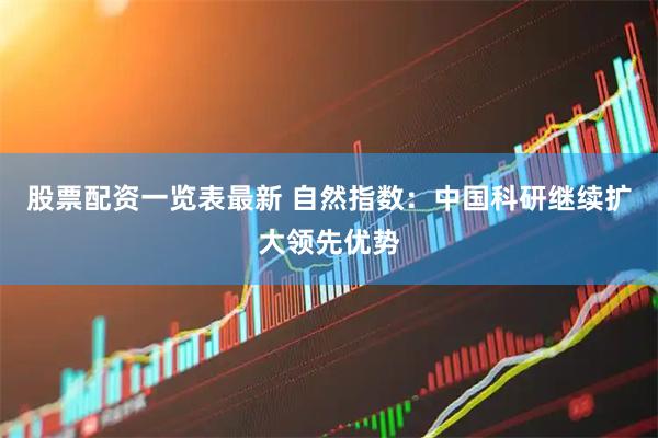 股票配资一览表最新 自然指数：中国科研继续扩大领先优势